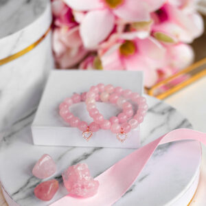 Pastel Hearts rózsakvarc karkötő szett