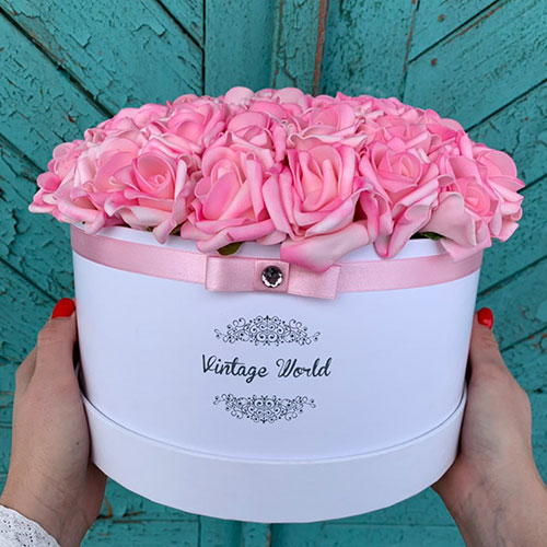 50 szalas new york virágdoboz rózsadoboz virágküldés