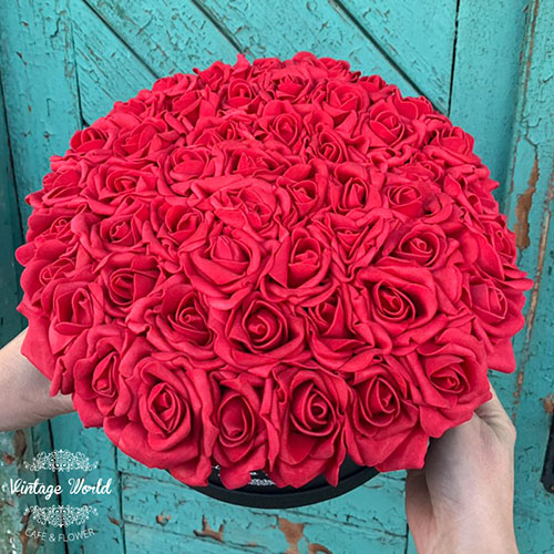 50 szalas paris rózsadoboz virágdoboz rózsadoboz virágküldés