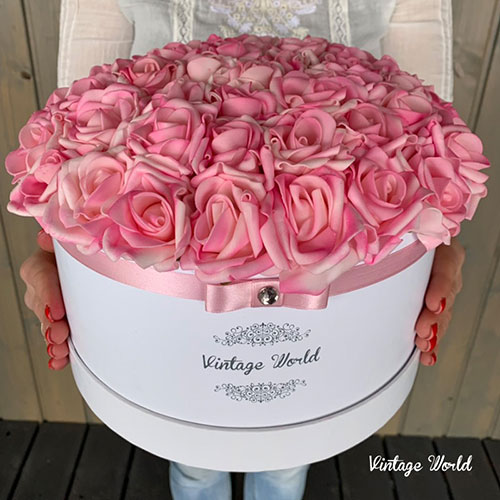 50 szalas new york virágdoboz rózsadoboz virágküldés