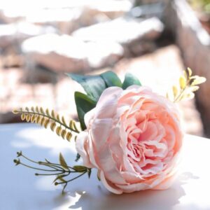 Pink Love Brooch wedding groom badge