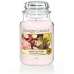 FRESH CUT ROSES ÜVEGGYERTYA