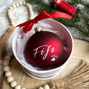 Díszdoboz üveggömbhöz fehér színben