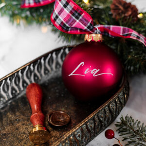 Karácsonyi díszgömb - matt piros