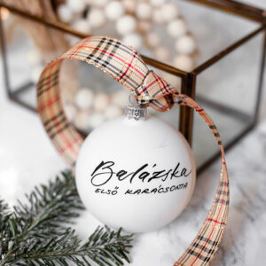 Karácsonyi díszgömb - fehér matt