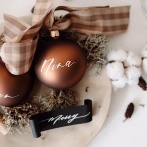 Karácsonyi díszgömb - matt réz