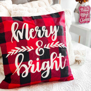 Merry & Bright - karácsonyi párna huzat